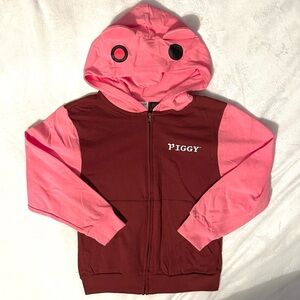 MAD ENGINE Piggy Roblox lightweight zip Hoodie Youth S NEW Sweatshirt Pig Hood